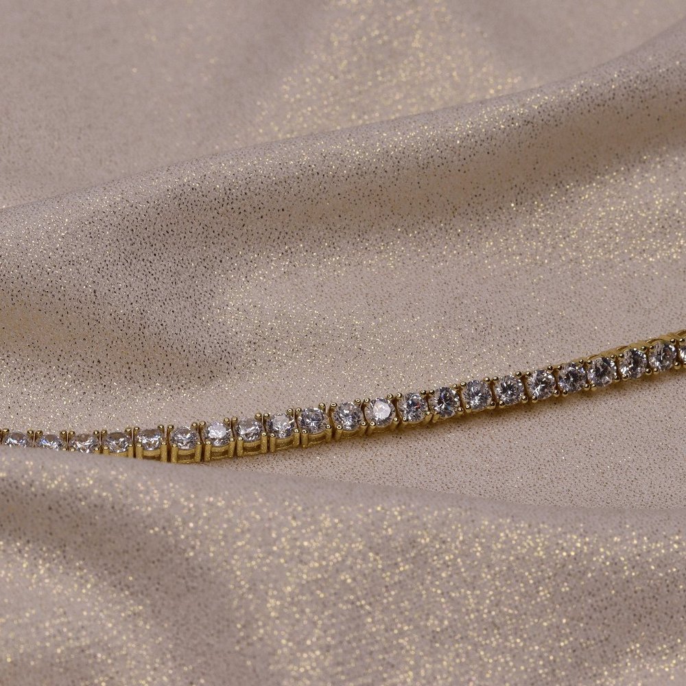 Yellow Gold CZ Tennis Bracelet